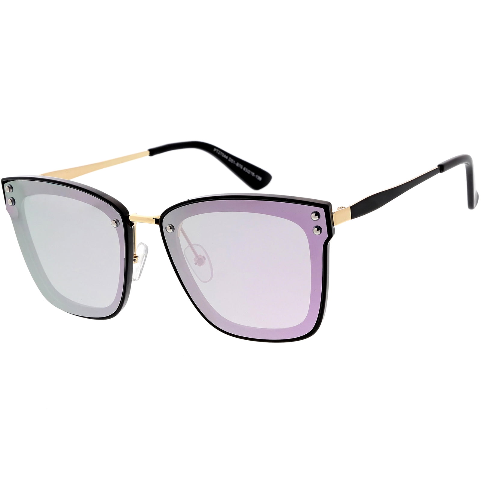 Big Square Sunglasses Oversized Man Woman Purple Frame Mirror 