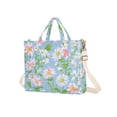 thumbnail image 7 of FORMRS Womens Corduroy Tote Bag Crossbody Shoulder Handbag with Pocket, Blue Floral, 7 of 7
