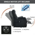 thumbnail image 4 of Aukfa Small Power Lift Recliner Chair w/ Massage&Heat for Adult, Arm with USB Port, Infinite Position, Chenille, Black, 4 of 9