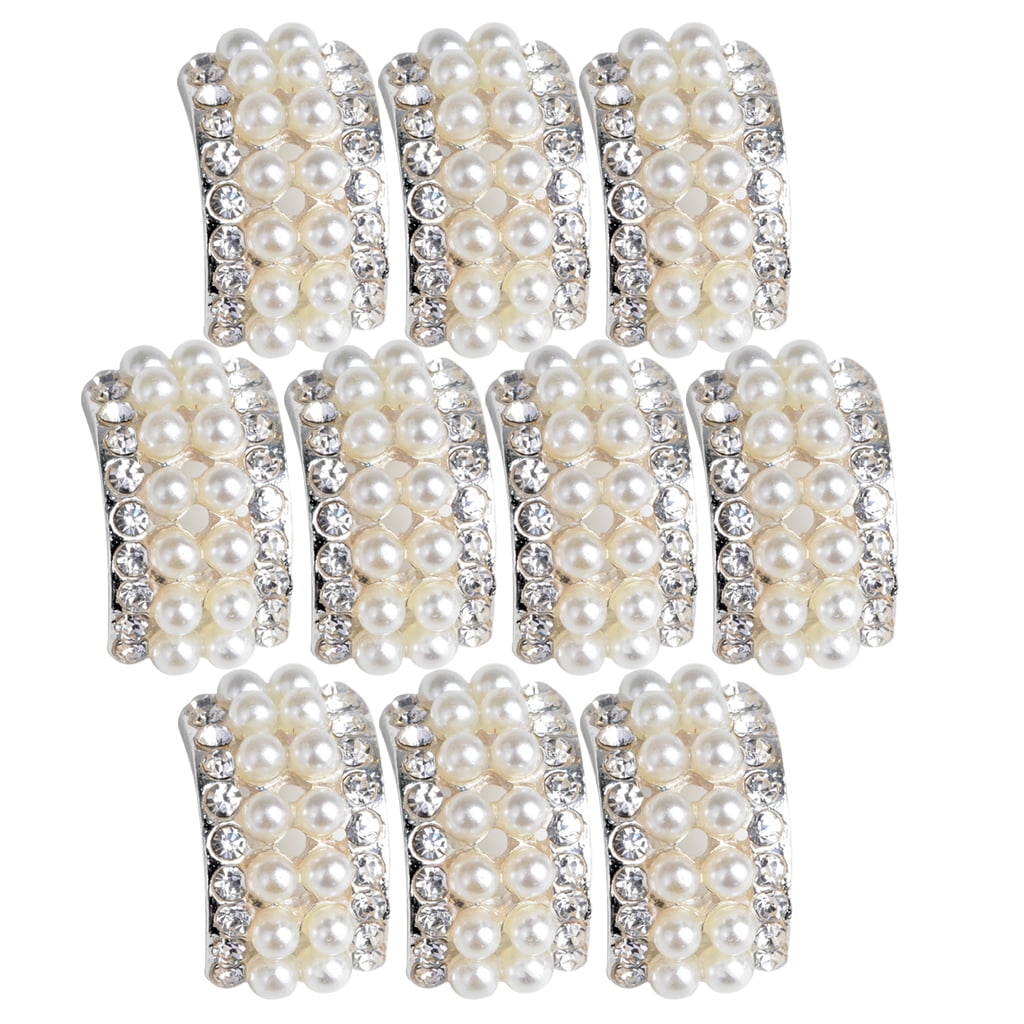 20x Diamante Rhinestone Crystal Pearl Embellishments For DIY Hiar Bow Crafts 