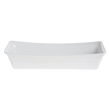 HUBERT® Curveware Cold Food Pan 1/2 Size Long White - 18 3/10" L x 6 3/8" W x 4" D