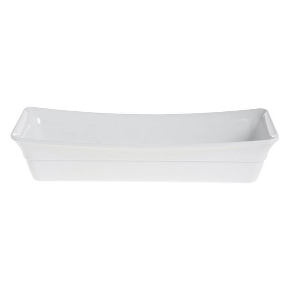 HUBERT® Curveware Cold Food Pan 1/2 Size Long White - 18 3/10" L x 6 3/8" W x 4" D