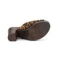 thumbnail image 5 of BLISSFUL STEP Women's Shoes Platform Chunky Heels Open Toe Rivet Faux Suede Slides Sandals Leopard 7, 5 of 7