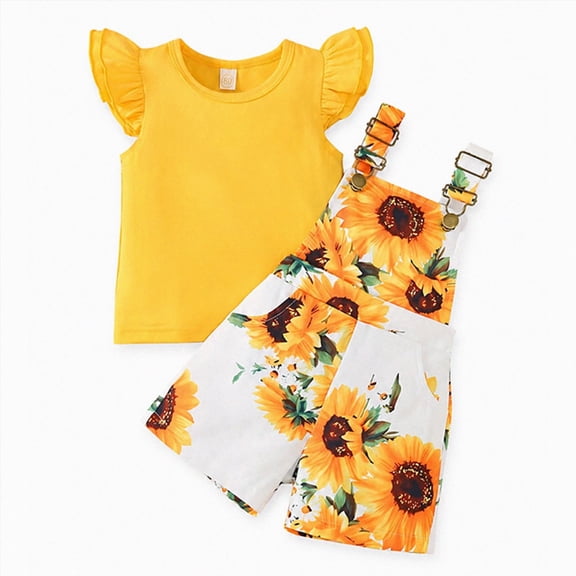 Toddler Baby Girls Clothes For 2t 3t 4t 5t 6t Girls Cute Summer Short Sleeve T Shirt Tops Shorts Clothes Sets Baby Girls Outfits 7t Children 18-24 Months