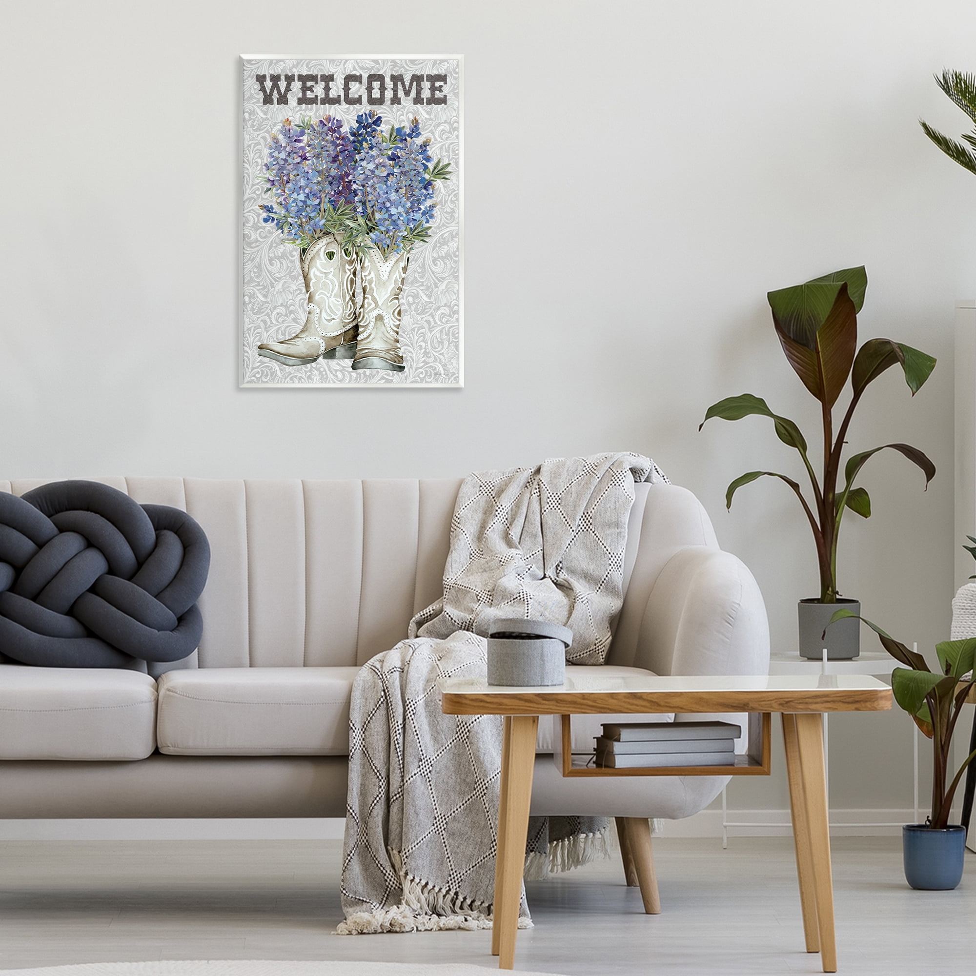Stupell Industries Welcome Bluebonnet on Paisley Wall Plaque Art, design by Cindy Jacobs