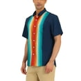 thumbnail image 4 of Lars Amadeus Men's Casual Printed Color Block Point Collar Short Sleeves Shirts, 4 of 6