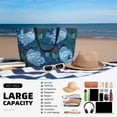thumbnail image 5 of PAYOHTO Magnolia FlowerBlue Large Beach Tote Bags for Womens Mens Sandproof Swim Pool Bag with Zipper for Travel Vacation, 5 of 7