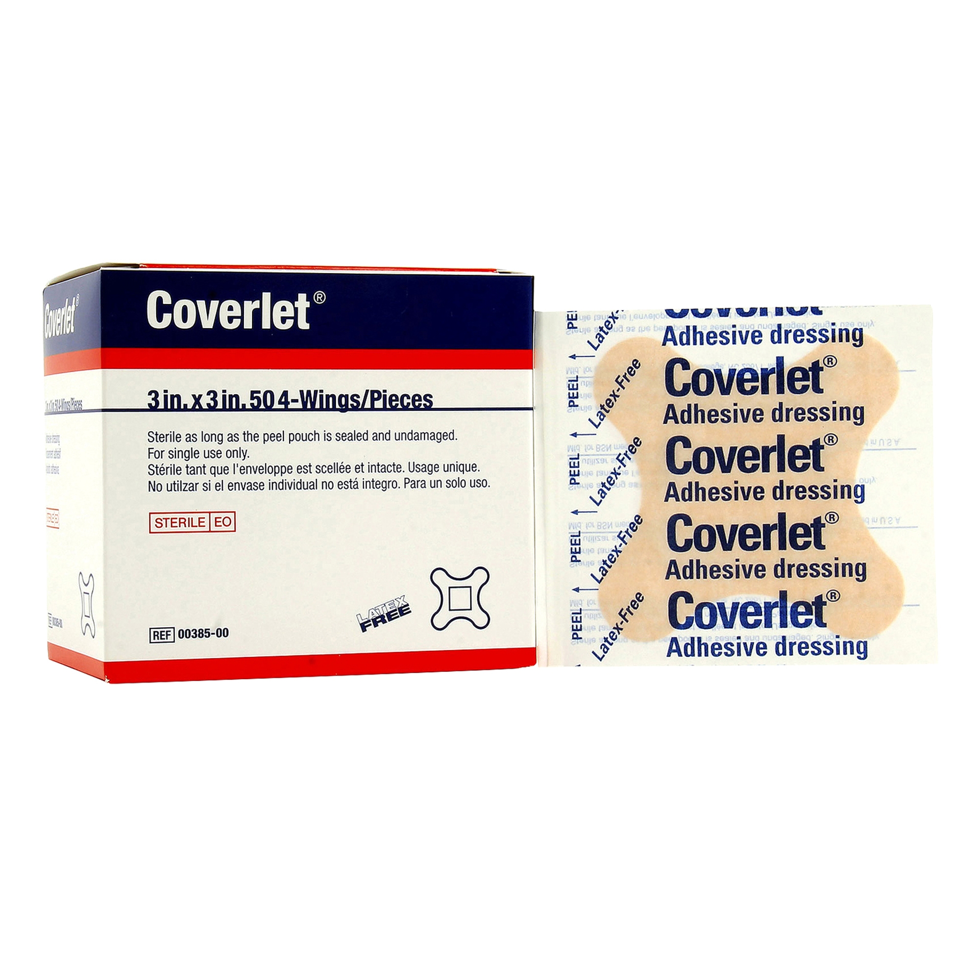 Coverlet Tan Fabric Adhesive Bandage Sterile 3 x 3" 50 per Box