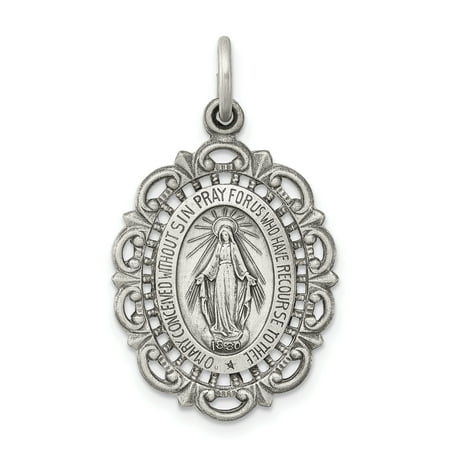 miraculous mary medal blessed sterling silver virgin pendant oval charm walmart