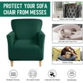 thumbnail image 4 of TOPCHANCES Stretch Velvet Armchair Slipcover, Anti Slip Chair Covers for Living Room, Dark Green, 4 of 5