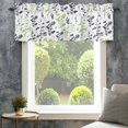 thumbnail image 4 of Grey Green Botanical Farmhouse Short Window Curtain Valances, Watercolor Spring Floral Summer Leaf Rod Pocket Kitchen Valances for Living Room Bedroom Bathroom Cafe 60" x 18", 4 of 8