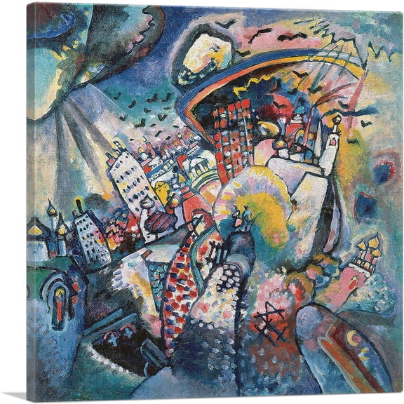 ARTCANVAS Moscow - Red Square 1916 Canvas Art Print by Wassily Kandinsky - Size: 12" x 12" (0.75" Deep)