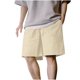 thumbnail image 2 of pstuiky Pantalones cortos de entrenamiento para hombre, Pantalones cortos casuales y modernos de verano para hombre con cintura elástica y cordón de color sólido, 2 of 9
