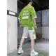 thumbnail image 2 of Camisetas deportivas, pantalones cortos, trajes para hombres, conjunto de dos piezas, conjuntos geniales para correr y trotar para hombre, jogger Alphabet, novedad en camisetas y tops, tendencia 2024, 2 of 5