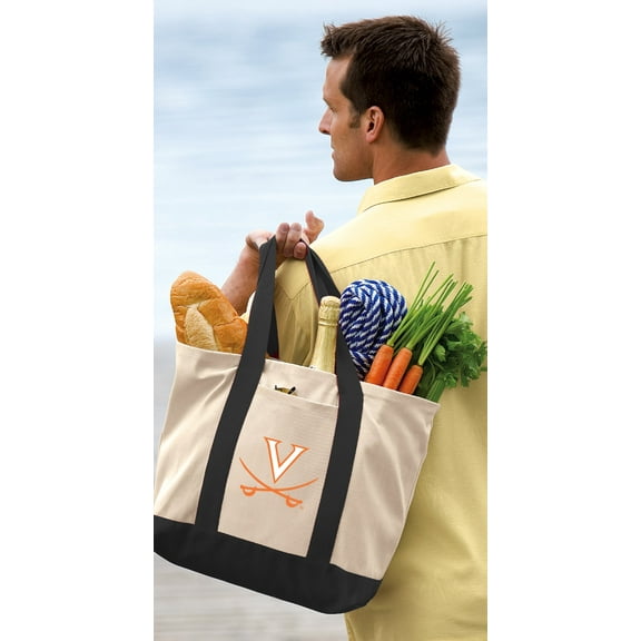 University of Virginia Tote Bag CANVAS University of Virginia Totes for TRAVEL BEACH SHOPPING