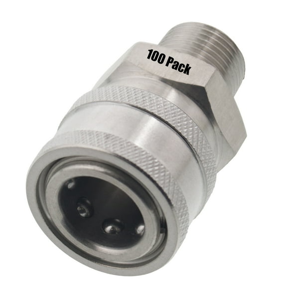100 3/8" MPT Male Stainless Steel Socket Quick Connect Coupler Pressure Washer