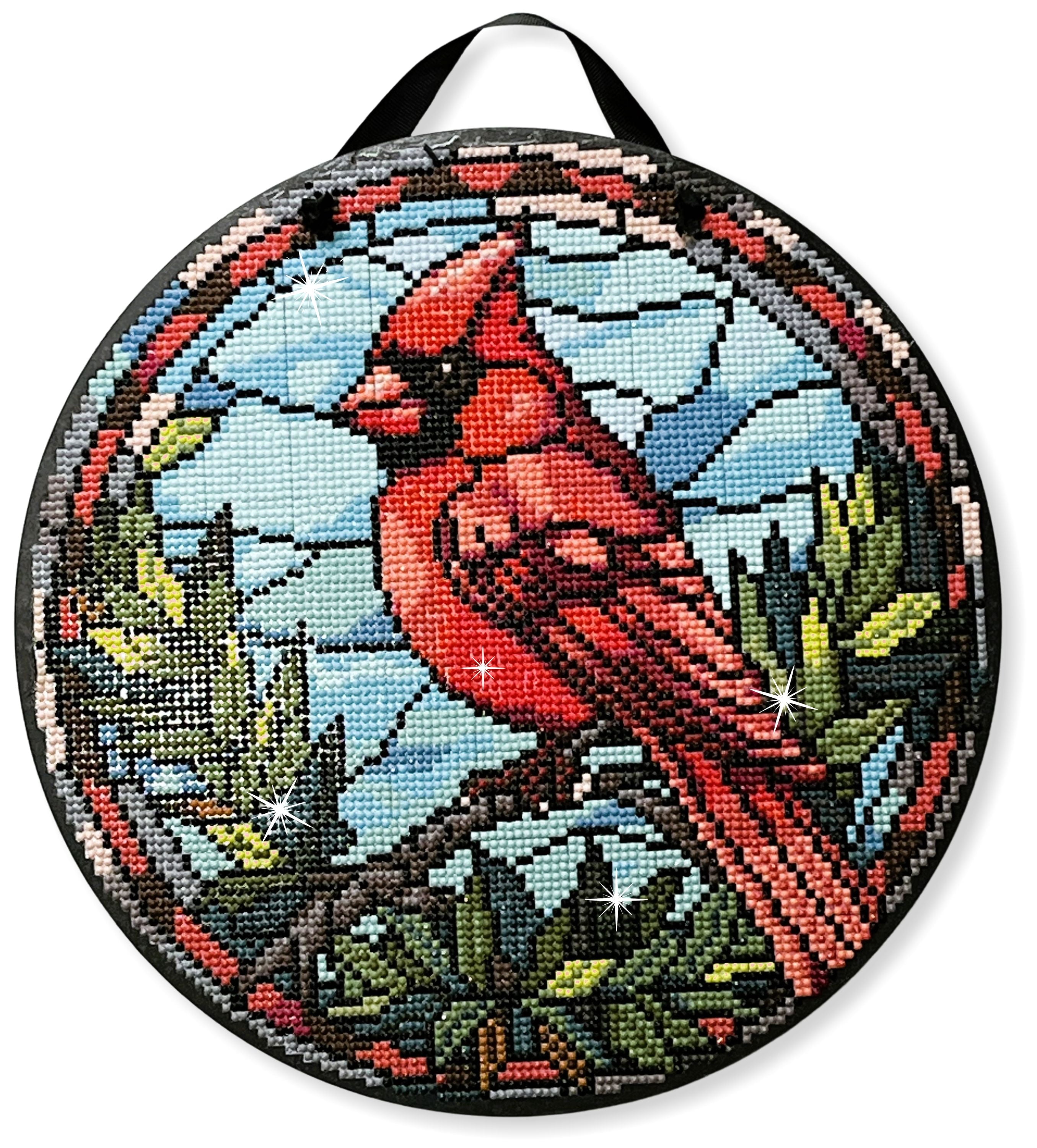 Diamond Painting Art Kit, Cardinal Wood Sign