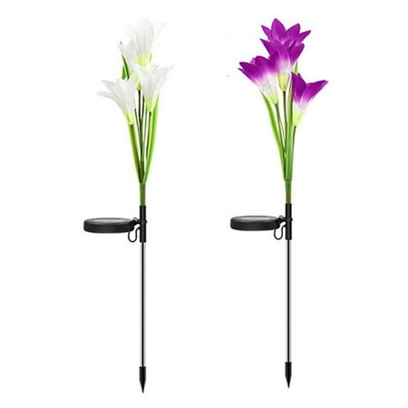 

2pcs LED Lamp Color Changing Solar Lily Flower Light Home Decor Outdoor