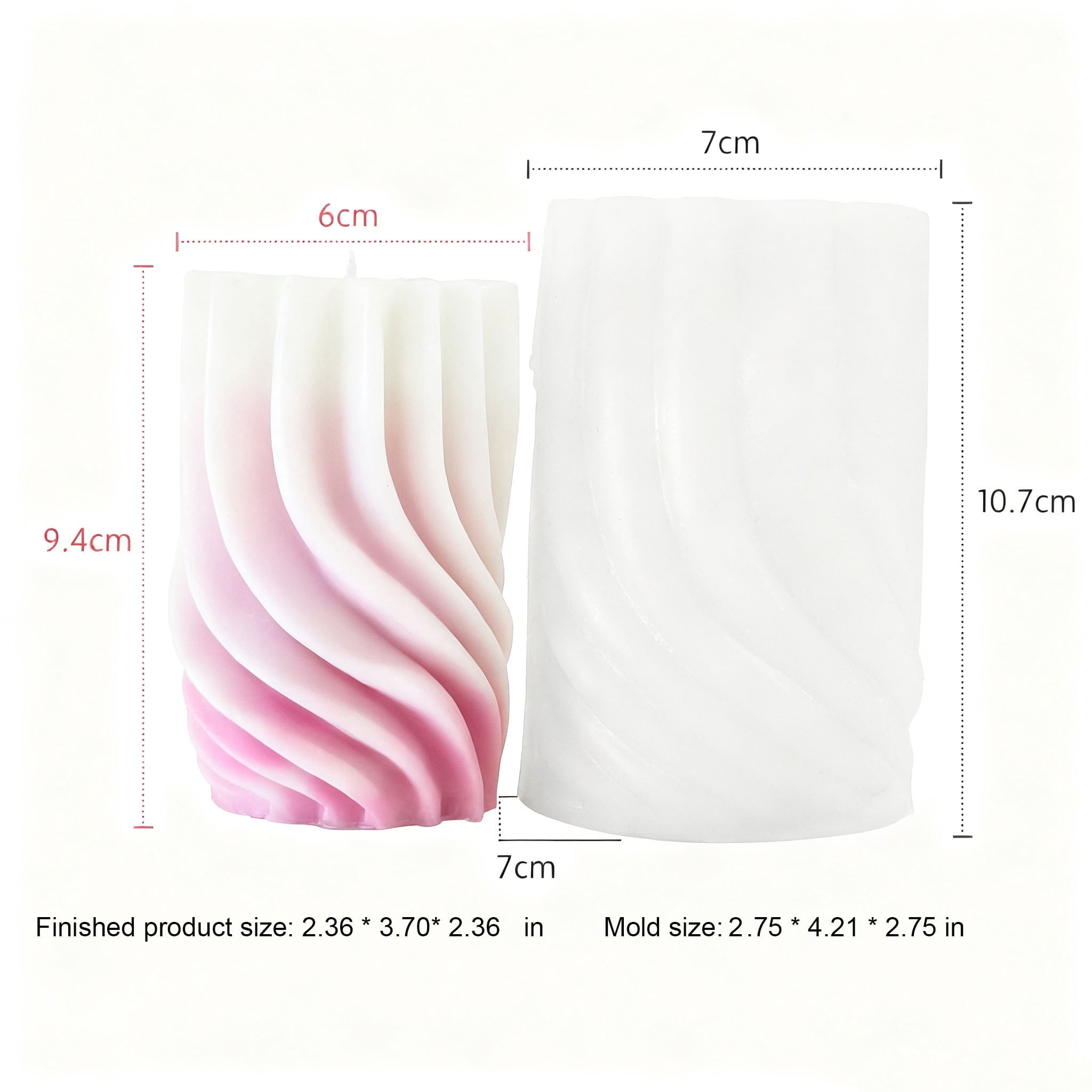 JDH 2PCS Streamlined Spiral Wave Silicone Molds 3D Candle Homemade Aromatherapy Casting Resin Molds for Polymer Clay Craft Soap Flower Specimen Home Decor