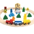 thumbnail image 1 of Juguete de la vía del ferrocarril de madera Accesorios universales Juguetes educativos del vagón del tren del tren - Corriente 26pc pista, 1 of 3