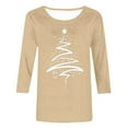 thumbnail image 4 of Tops For Women Christmas Trendy 3/4 Sleeve Shirts Fashion Tree Print Loose Casual Gift Tops, 4 of 4