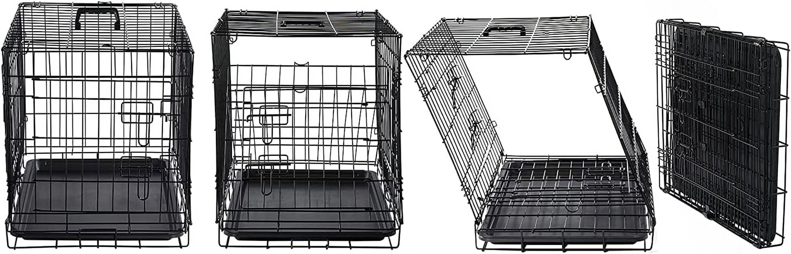 Vagascape Dog Crates Kit for Small Size Dogs Indoor with Dog Crate Cover, Double Door Dog Kennels & Houses for Puppy and Cats, Collapsible Metal Contour Dog Cages (42-Inch Kit)