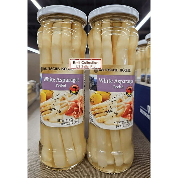 Deutsche Kuche White Asparagus Peeled 11.6oz 330g (2 Jars)