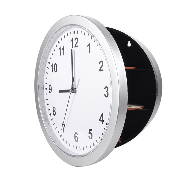 Clock Wall Safe, Secret ABS Silver Colour Hidden Wall Safe, For Credit Cards For Jewelry Home Improvement Home Safes
