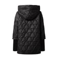 thumbnail image 4 of Wutalume Women's Fashion Winter Solid Color Long Sleeve Zipper Loose Warm Hooded Coat, Plush Lining, Windproof Design, Perfect for Outdoor and Casual Wear,Black L, 4 of 5