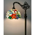 thumbnail image 2 of Tiffany Floor Lamp Stained Glass Hummingbird Flowers LED bulb included Gooseneck Adjustable Corner Standing Reading Light for Living Room Bedroom 20"W*12"D*63"H, 2 of 5