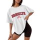 thumbnail image 1 of Camiseta holgada de manga corta y cuello redondo con estampado informal para mujer, 1 of 4