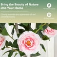 thumbnail image 3 of Árbol de camelia artificial Goplus de 36 pulgadas, paquete de 2 con maceta, rosa, 3 of 8