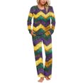 thumbnail image 1 of Puntoco Pijama para mujer, conjunto de pijama con parte superior y pantalón informal con estampado degradado para mujer, 1 of 5