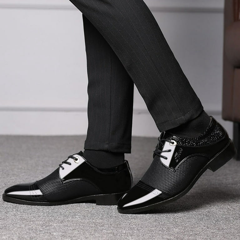 Fzm Men Lace Business Leather Shoes Casual Comfortable Wedding Shoe Male Suit Shoes, Men's, Size: 38, Black
