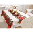 thumbnail image 3 of JM Mantel de tela rectangular, mantel navideño, mantel rojo, patrón de lazo, decoración navideña, mantel de cocina lavable, mantel protector de mesa, decoración navideña, mantel de mesa, 150x180cm JM RV021031-00030SDJ, 3 of 5
