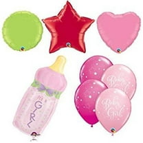 Mayflower Its a Girl 31" Newborn Baby Balloon Kit Bottle Bouquet