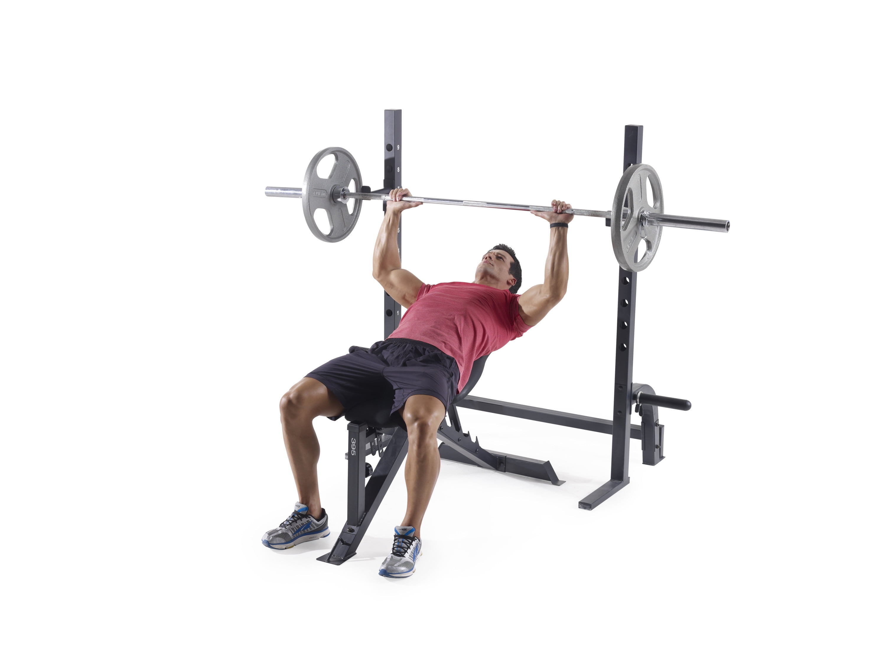 Weider Pro 395 Multi Purpose Olympic Bench with 300 lb. Weight Capacity and Professional Exercise Chart