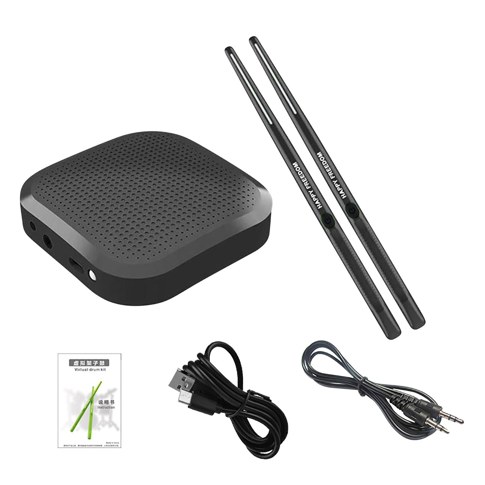Air Drum Set Virtual Electronic Drums, Motion Sensing Drum Kit with 2 Sticks, Portable Practice Drums for Beginners, Bluetooth Audio Input, Home Silent Training, Fun Musical Gift
