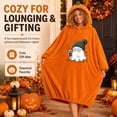 thumbnail image 4 of LEKWK Blanket Hoodies for Women Cute Pumpkin Costume Novelty Graphic Fleece Halloween Costume Soft Comfy Fall Winter Sleepwear Loungewear, 4 of 5