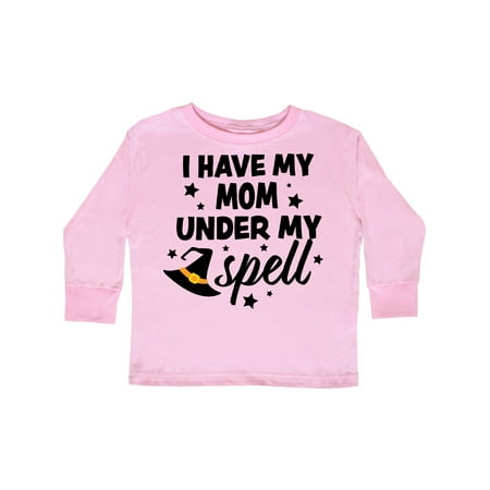 

Inktastic I Have My Mom Under My Spell with Cute Witch Hat Gift Toddler Boy or Toddler Girl Long Sleeve T-Shirt