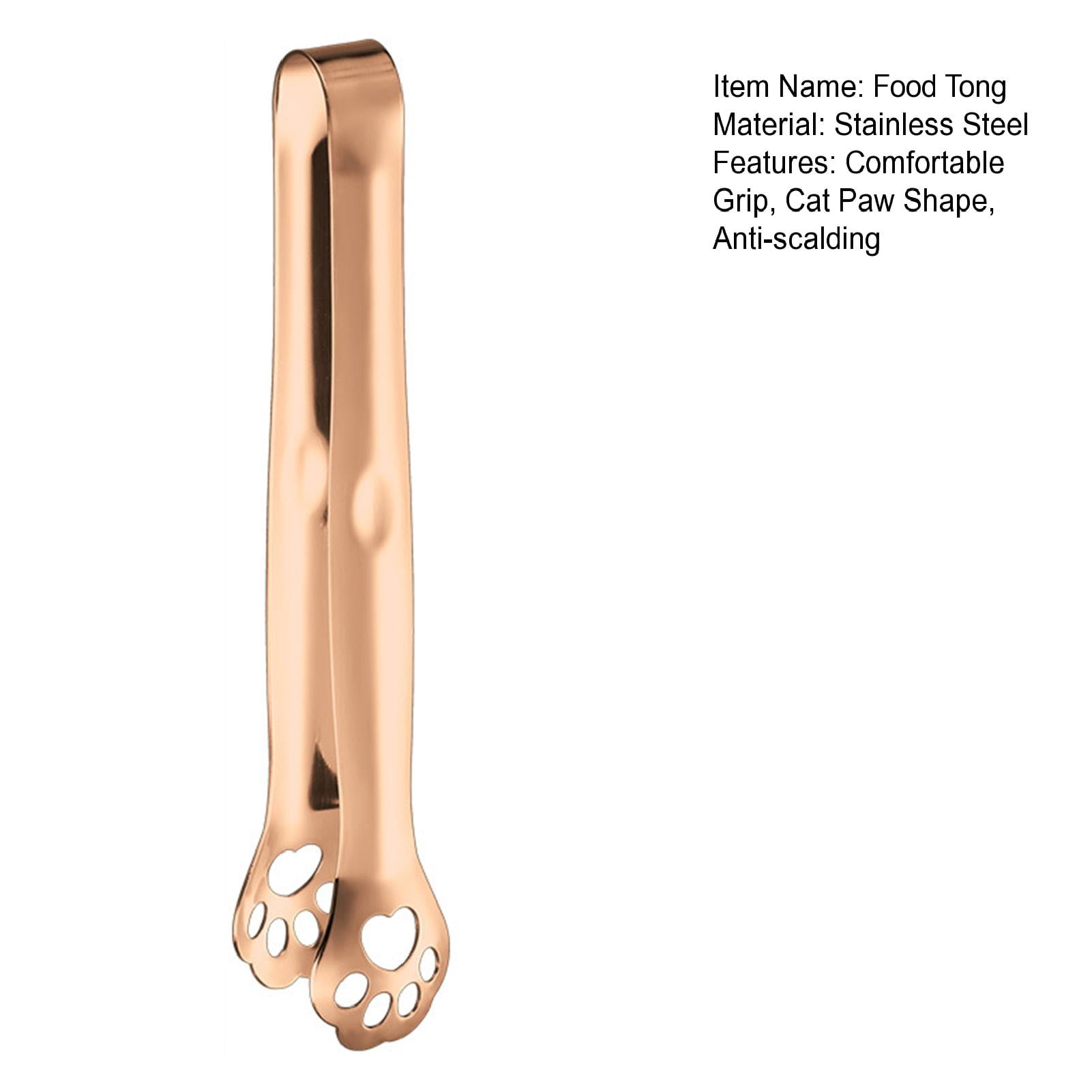 Farfi Food Tong Comfortable Grip Cat Paw Stainless Steel Portable ...