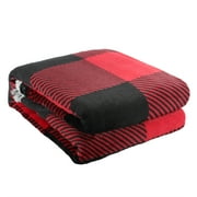Better Homes & Garden Faux Fur Throw Blanket, 50" x 60", Red Buffalo Plaid