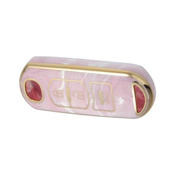 Unique Bargains 3 Button Key Fob Cover for Mazda CX-3 CX-4 TPU Pink Remote Keyless Smart Key Fob Case Protection Shell