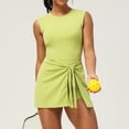 thumbnail image 5 of Top-kevin Womens Tank Tennis Golf Dress with Built-in Bra Shorts Cross Backless Twist Front Hem Athletic Dresses, 5 of 8
