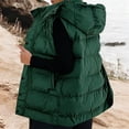 thumbnail image 5 of Womens Puffer Vests Hooded Sleeveless Quilted Zip Up Jacket with Snap Button Front and Pockets Cotton Solid Color Warm Outerwear for Outdoor Activities, 5 of 5
