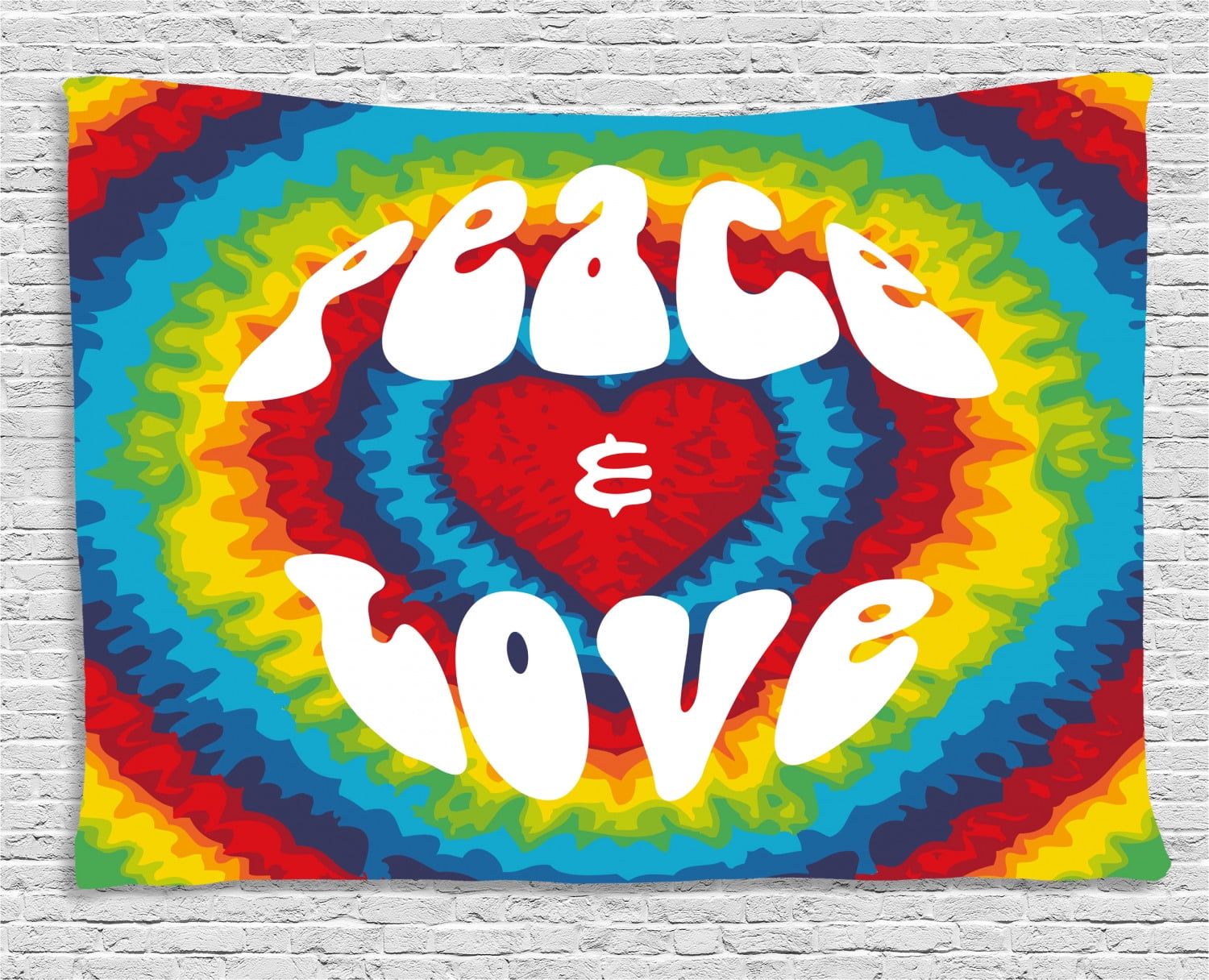 70s Party Decorations Tapestry Peace And Love Groovy Tie Dye