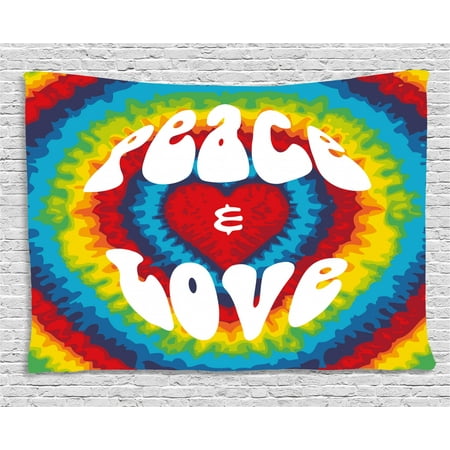 70s Party Decorations Tapestry Peace And Love Groovy Tie Dye