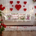 thumbnail image 6 of Valentines Day Pillow Covers 18x18 Inch Set of 4 Floral Vallentines Day Decorative Throw Pillow Covers Home Living Room Cushion Case Farmhouse Wedding Anniversary Decorations, 6 of 6