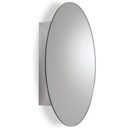 Croydex Tay Oval Stainless Steel Mirror Cabinet, Bathroom Medicine Cabinet (18x26in)