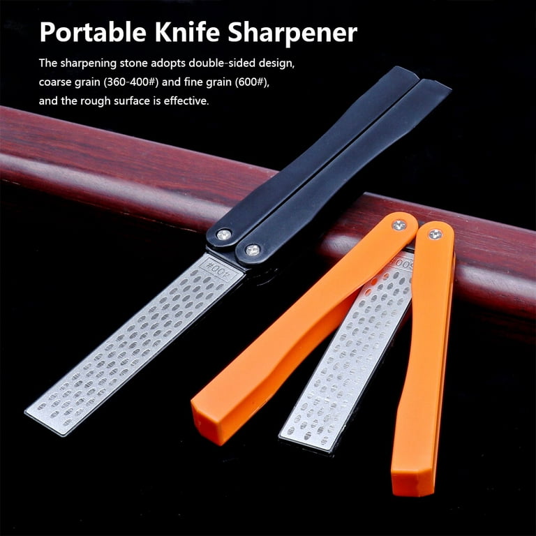 Yesbay Double Sided Portable Folding Pocket Knife Sharpening Whetstone Sharpener  Tool-Random 